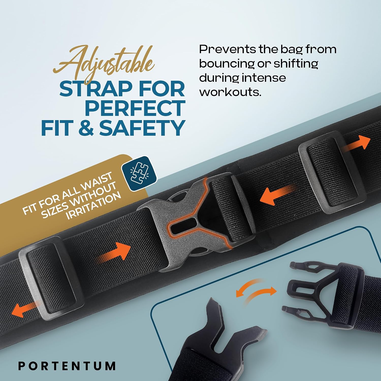 Detalle de PORTENTUM Ceinture Running – Banane porte téléphone pratique pour tous les smartphones