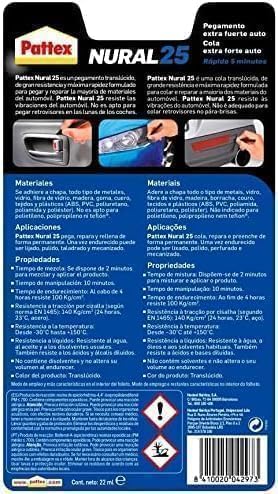 Thumbnail 1 de Pattex Nural 25 Pegamento extra fuerte para coche (2 x 11 ml) para reparaciones y pegado multimaterial