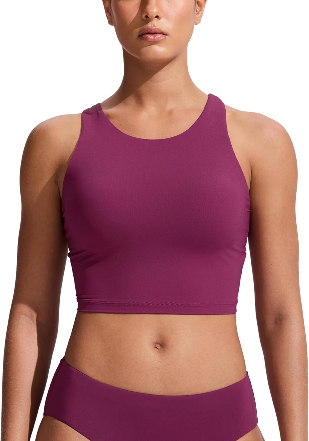 Thumbnail 6 de CRZ YOGA Damen Racerback Swim Top – schnelltrocknend, gepolstert, mit hohem Ausschnitt