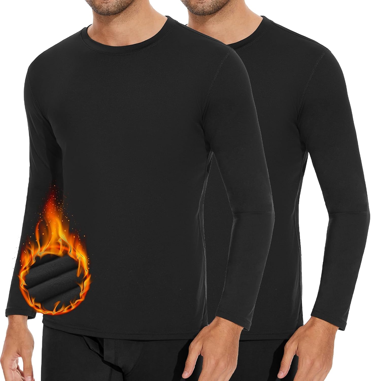 Detalle de SIMIYA Mens Thermal Long Sleeve Crew Neck Top