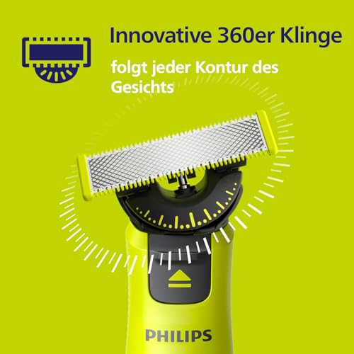 Detalle de Philips OneBlade Original 360-Klingen (QP440/60) – 4er-Pack, kompatibel mit allen OneBlade und OneBlade Pro Modellen