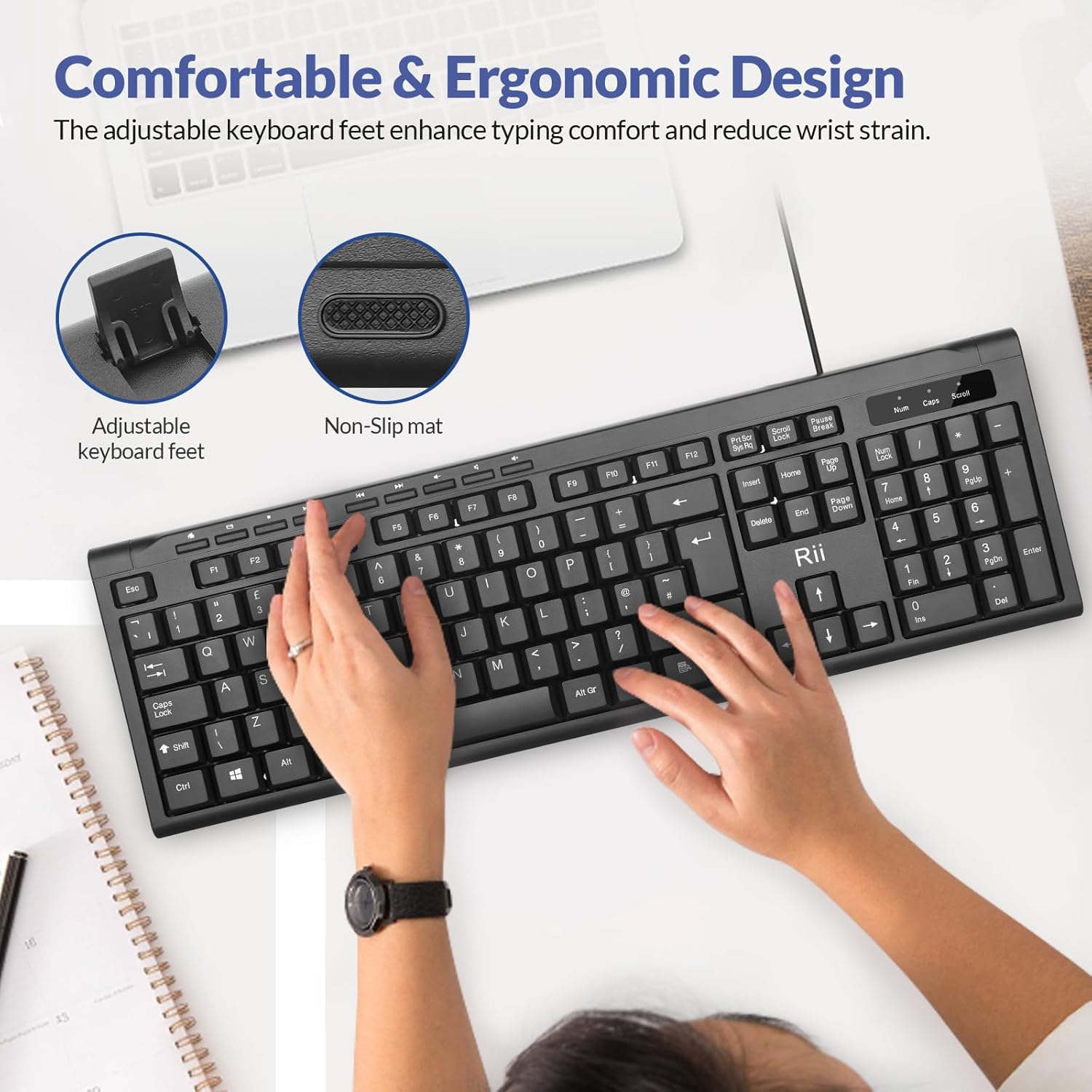 Thumbnail 2 de Rii Keyboard and Mouse Set USB Wired Combo