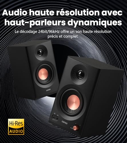 Thumbnail 4 de Edifier MR3 - Enceintes de monitoring compactes 2.0 Hi-Res avec Bluetooth 5.4 (Noir)