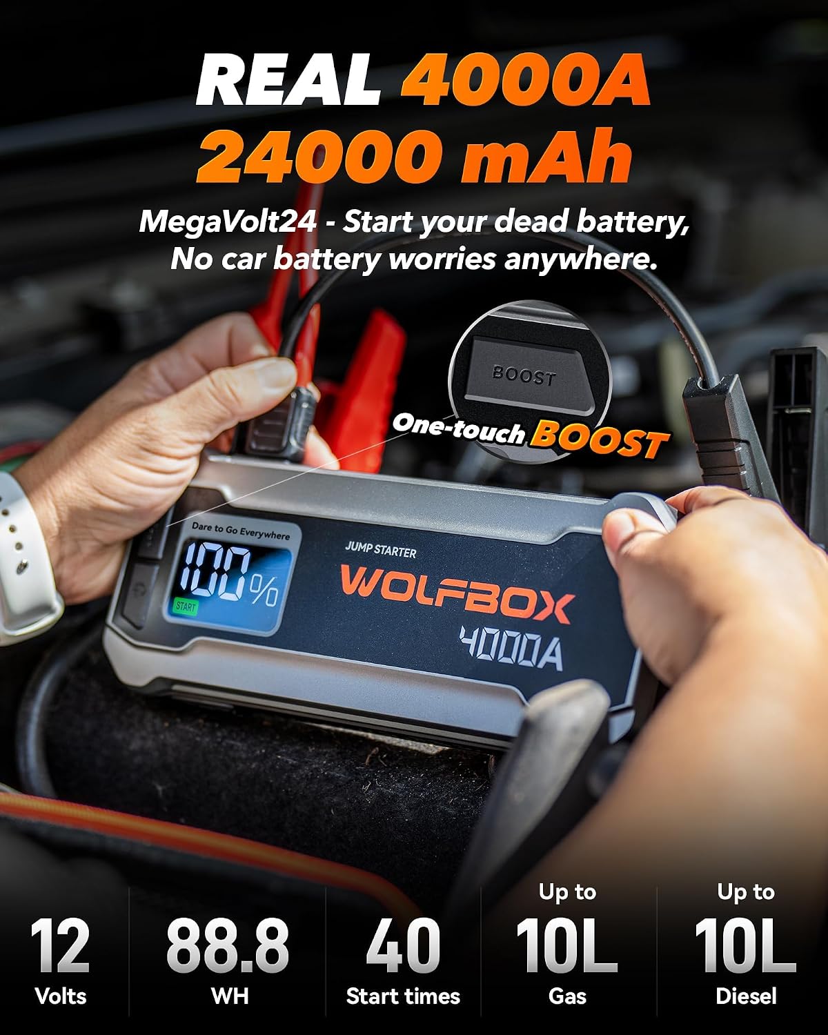 Detalle de WOLFBOX Jump Starter MV24