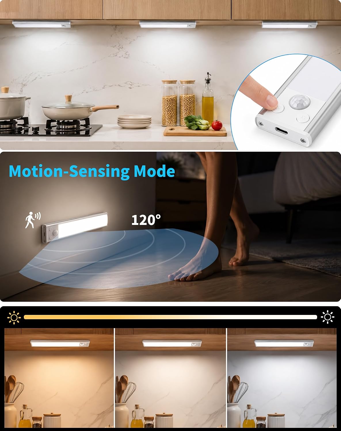 Detalle 2 de Slim Bright Unterbauleuchte LED mit Akku 30 cm
