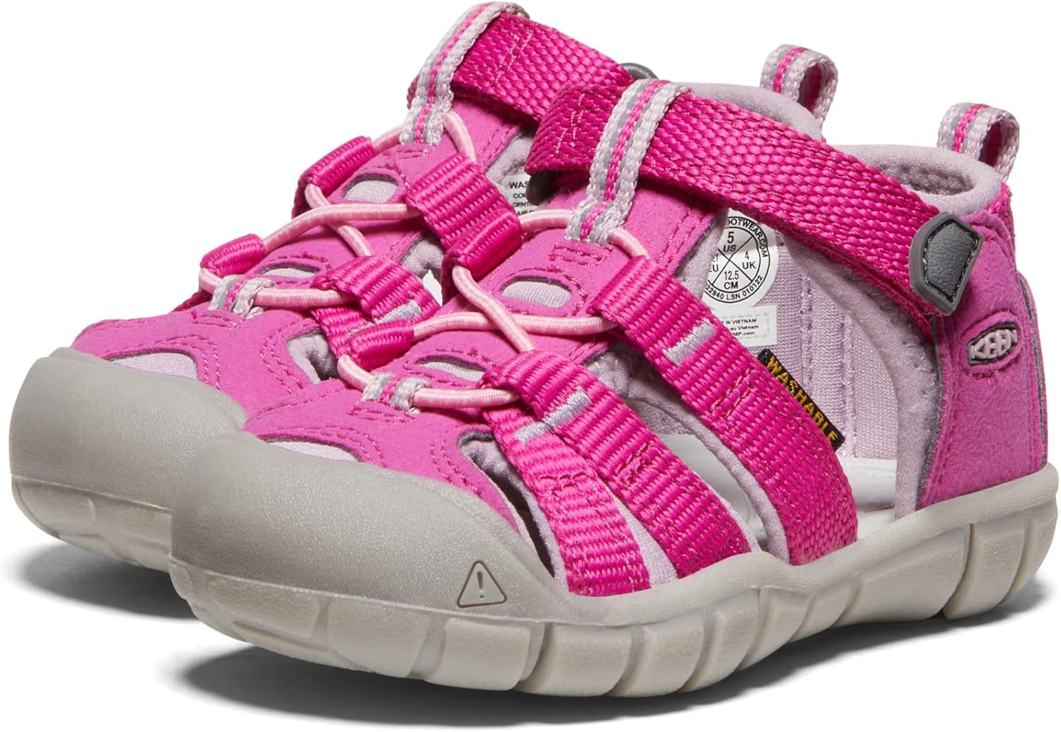 Detalle de Keen Unisex Kinder SEACAMP II CNX Blau Tiefen/GARGOYLE Sandale – wasserdicht, schnell trocknend, sicherer Halt