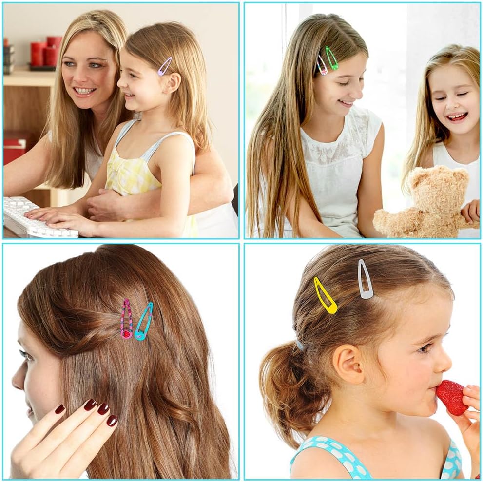 Detalle 2 de LOPHE set da 110 mollette per capelli bambina (fermagli da 5 cm) con scatto in metallo colorato