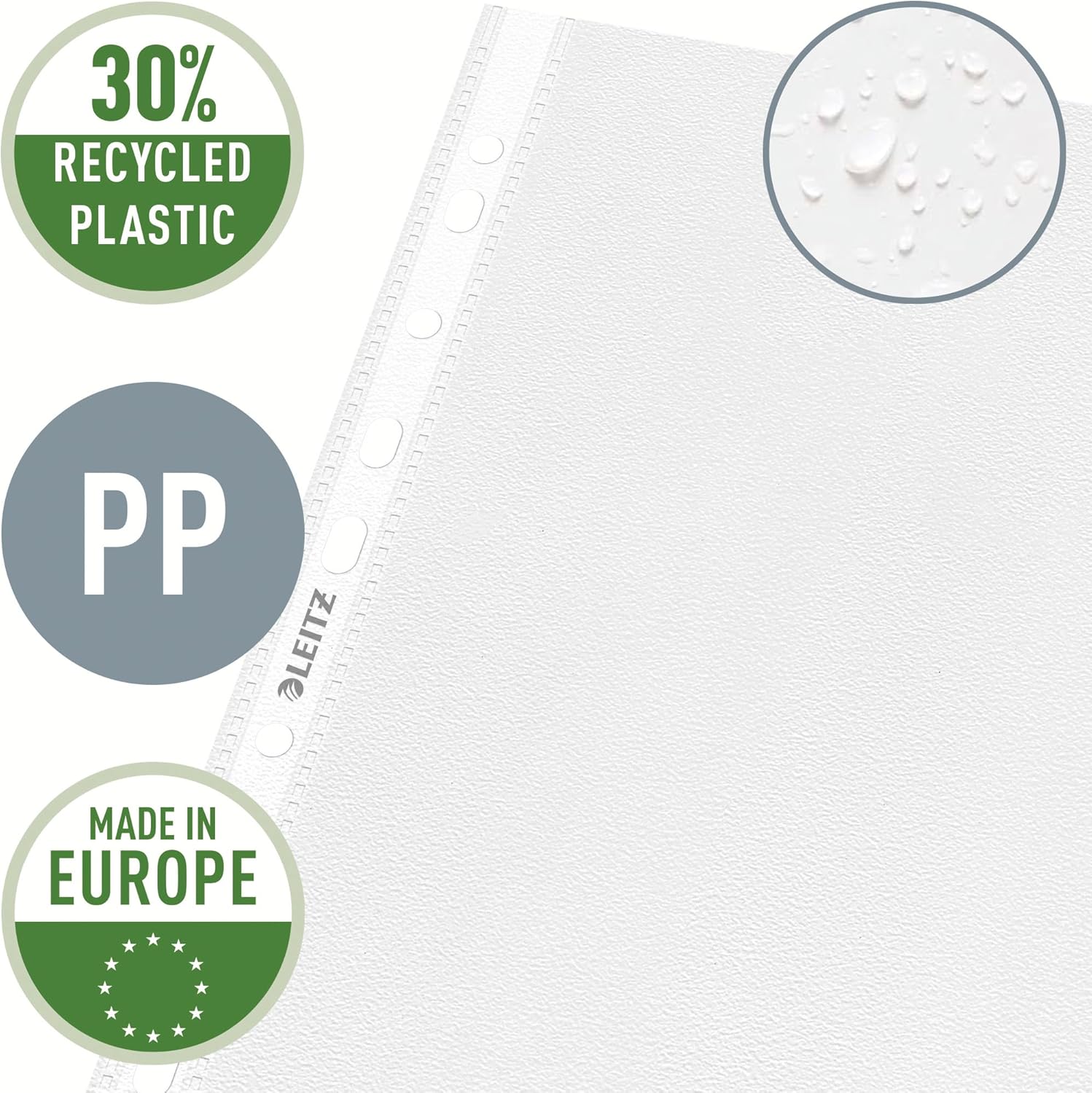 Thumbnail 2 de Leitz Standard Prospekthüllen-Set A4, 100 Stück – 85 μm, gelocht, transparent