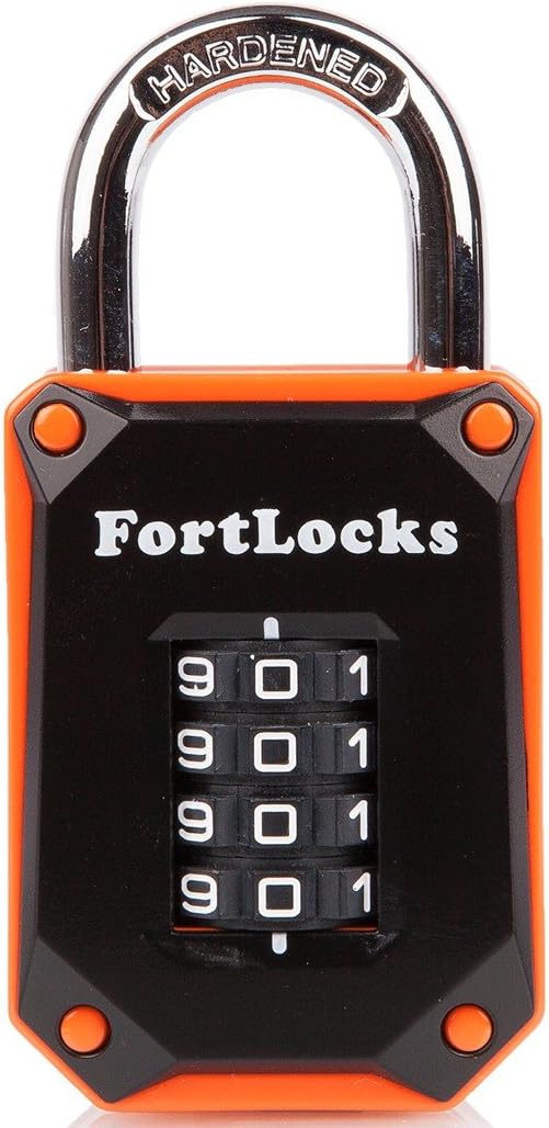 Fortlocks 4 Digit Combination Padlock – Weatherproof, Resettable Lock for Gates, Sheds, and more