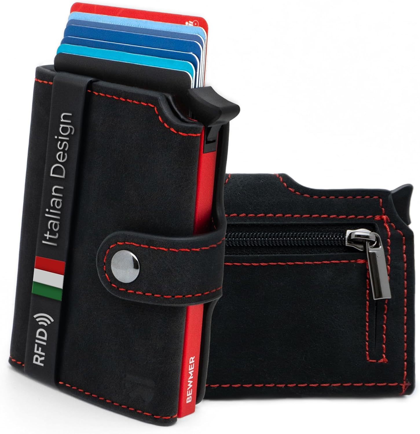 Thumbnail 3 de BEWMER v2 Shielded Slim Wallet mit Münzfach – RFID-Schutz, kompaktes Kartenetui für bis zu 9 Karten