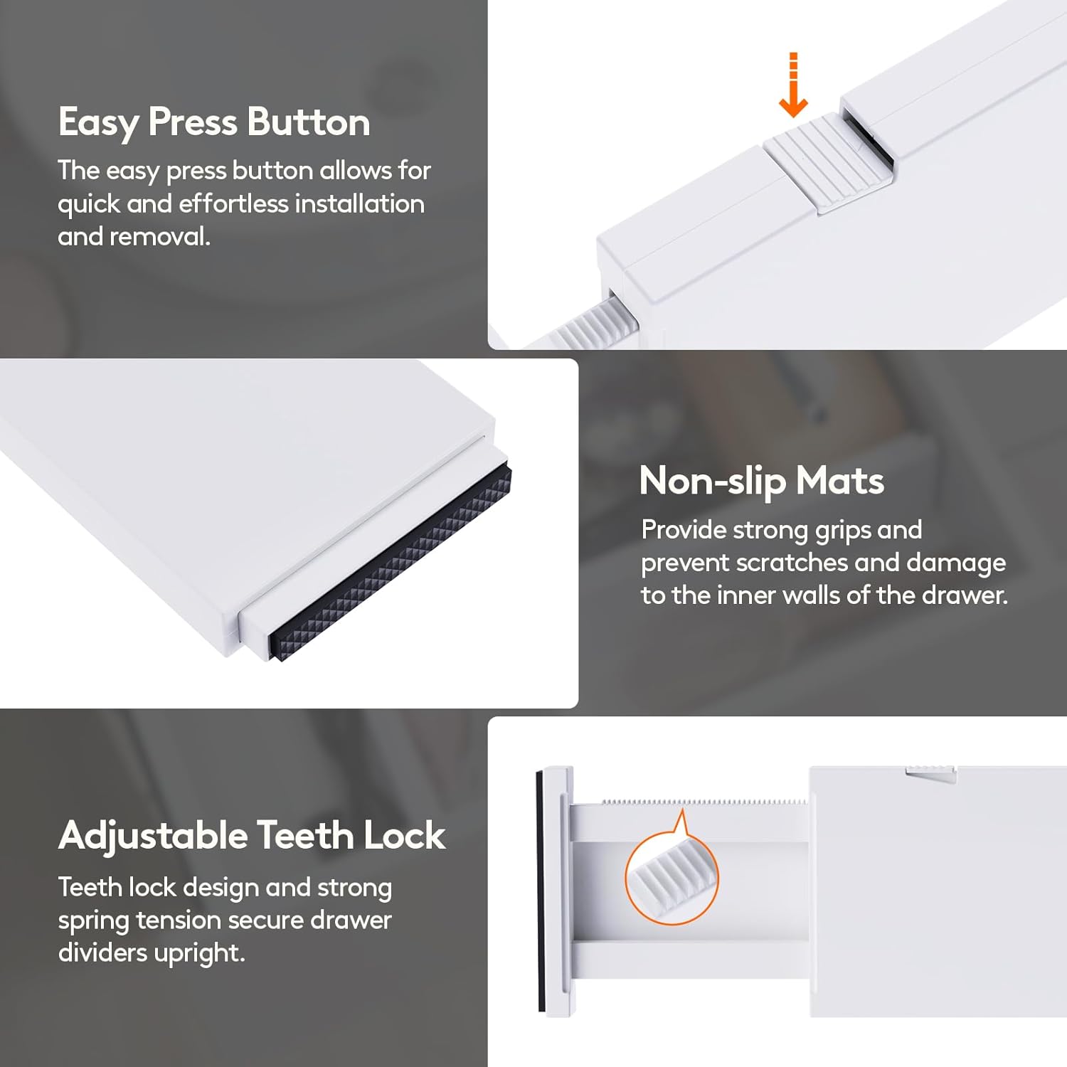 Thumbnail 6 de Lifewit 5 Pack Drawer Dividers 4" High 🗄️