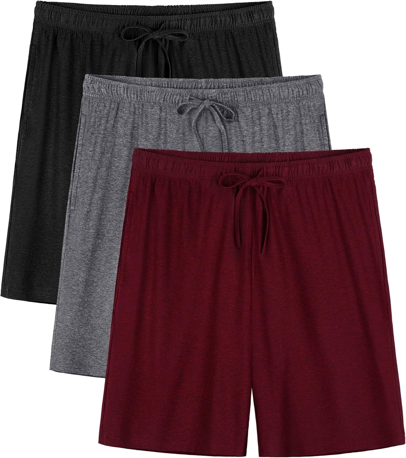 Detalle de Wenouy 3 Pack Mens Pajama Shorts with Pockets – Soft Sleep Shorts for Lounge and Sleep