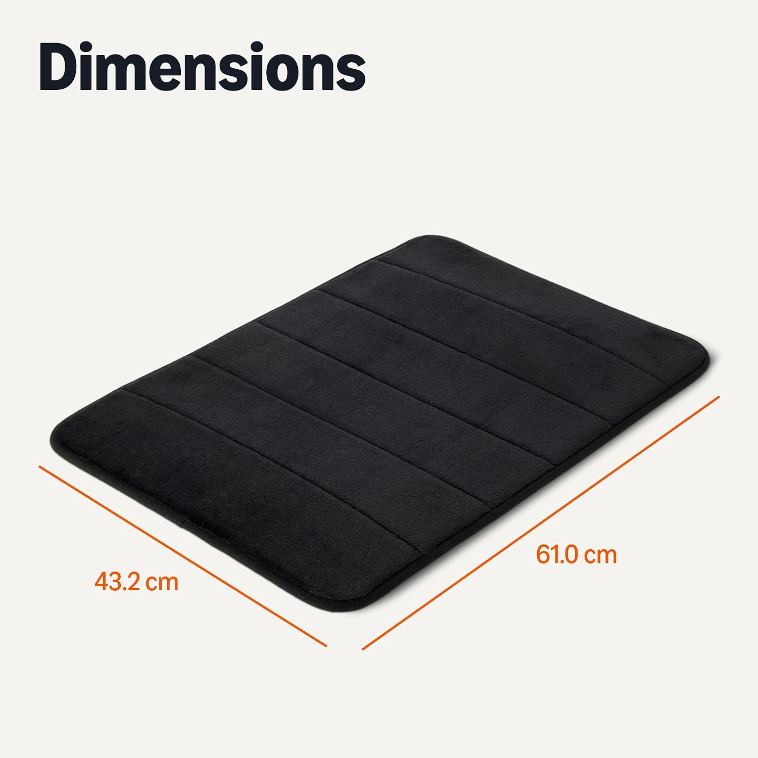 Thumbnail 1 de Amazon Basics Memory Foam Bath Mat, Extra Soft – 43 x 61 cm, Black