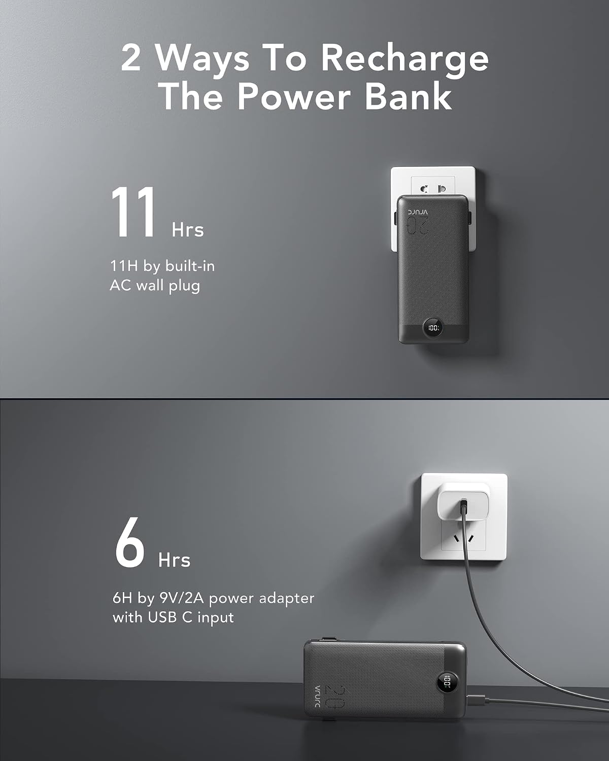 Detalle de VRURC Portable Charger 20000mAh