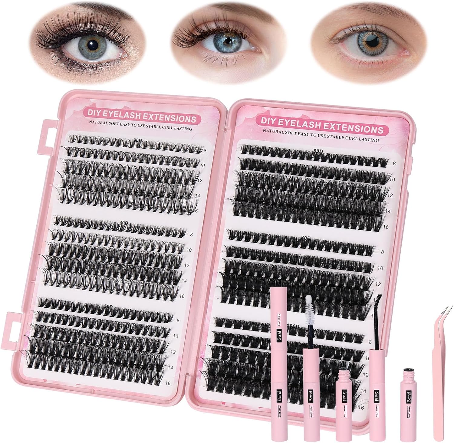 Detalle de Aomig A Wispy Cluster Lashes, wimperclusters van polyester, 8–16 mm