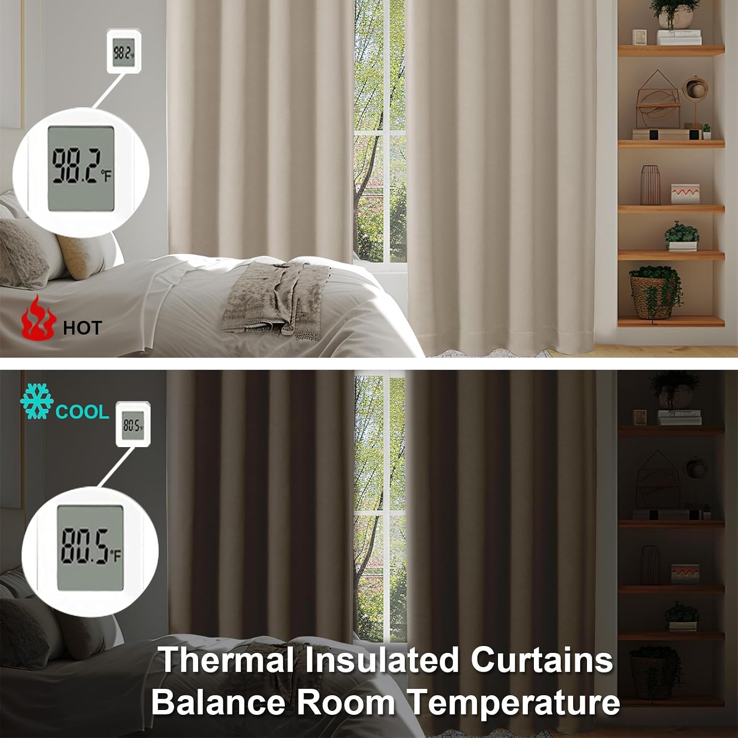 Thumbnail 4 de Simplebrand Ava Biscotti Beige Blackout Curtains 63