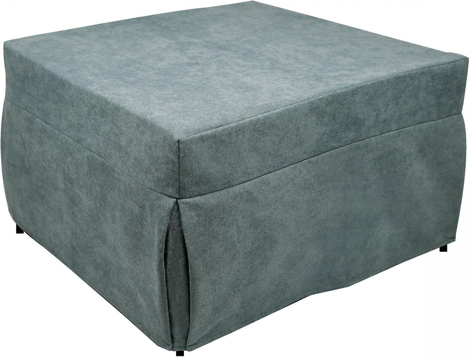 Detalle de Dmora Talamo Italia Pouf Abbis multifunzione con poggiapiedi e trasformazione letto singolo, Azzurro (78x78 h45 cm)