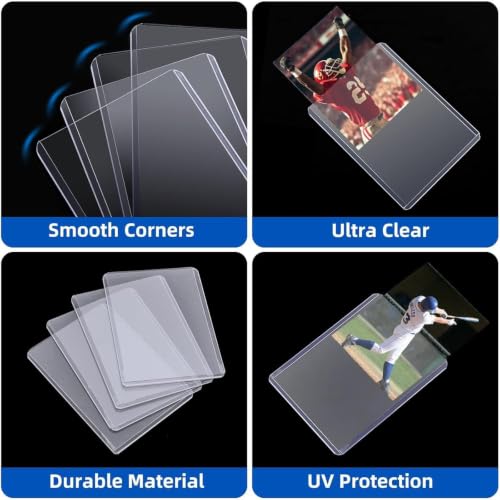 Detalle 2 de Arjiekwei 200 Card Sleeves Hard Plastic & Soft Sleeve Set (3" x 4"), 100 Hard & 100 Soft Protectors