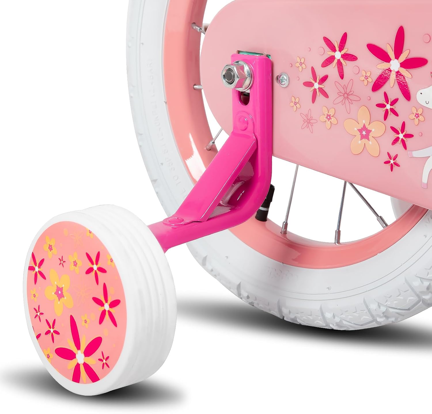 Detalle de JOYSTAR Unicorn Kids Bike for Girls – 12 to 18 Inch Twin-Seat Bicycle with Training Wheels