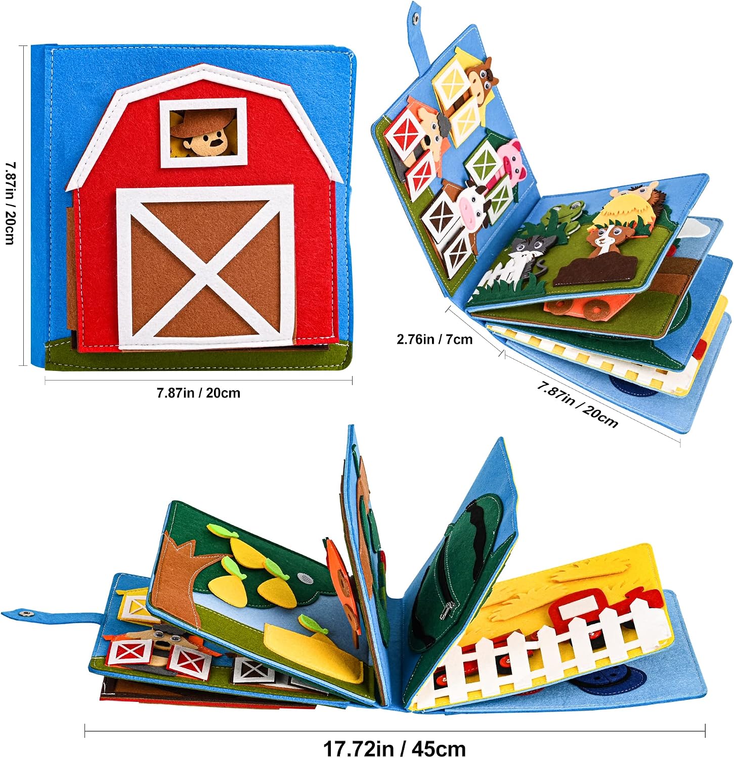Detalle de Quiet Book 3D Filz Beschäftigungsbuch für Kinder 🎲