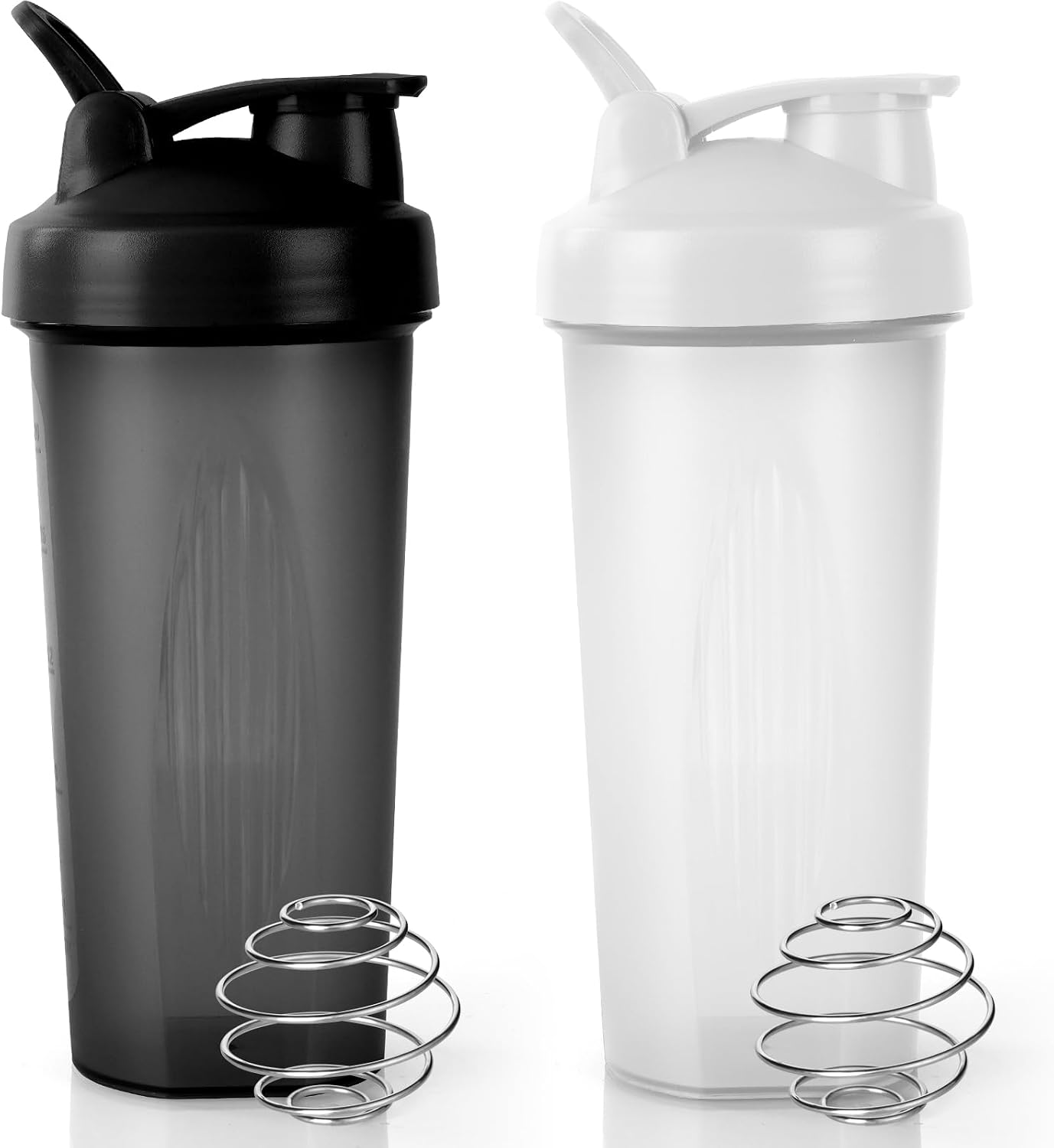 Detalle de ACWOO 600ml Protein Shaker Bottle (2-pack) with Stainless Steel Mixing Ball – BPA-free, leak-proof flip lid