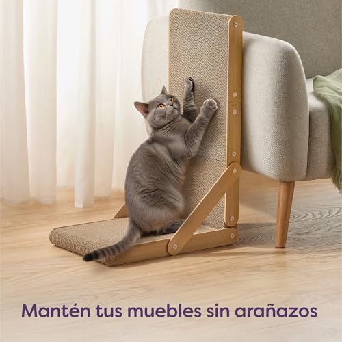 Detalle de Knupis rascador para gatos L de 68 cm, doble cara y cartón ondulado de 4,5 cm