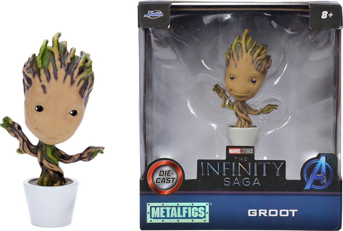 Thumbnail 1 de Jada Toys Marvel Groot Figur im Blumentopf (10 cm) – hochwertige Metall-Dekofigur