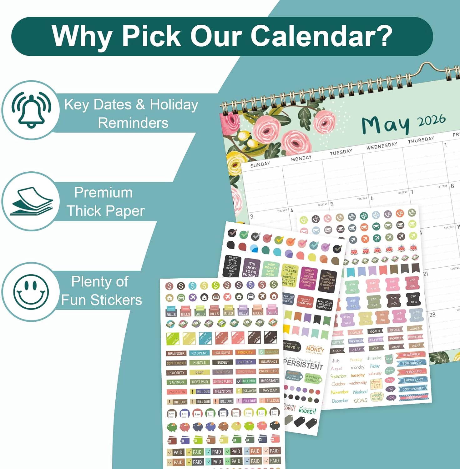 Thumbnail 5 de Calendar 2026 A4 wall calendar UK for planning 📆