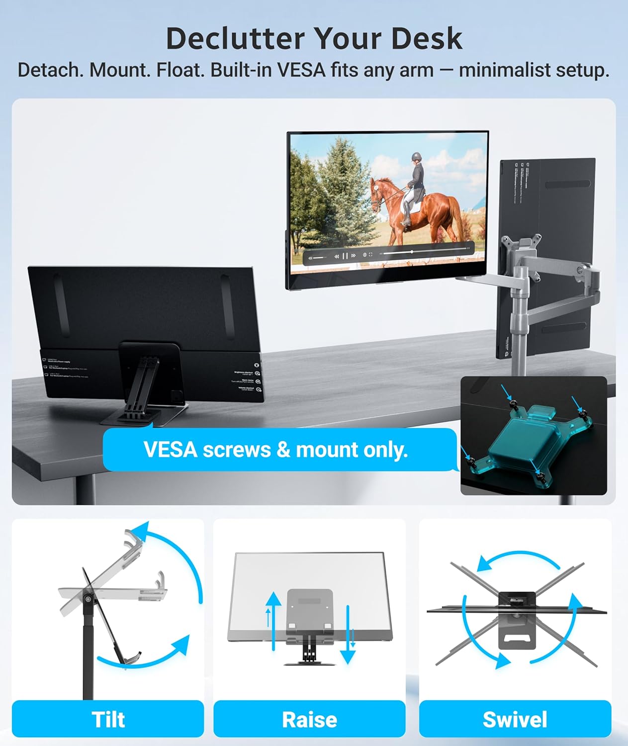 Detalle de Ingnok 15.6-inch Portable Touchscreen Monitor with USB-C/HDMI and 360° Kickstand