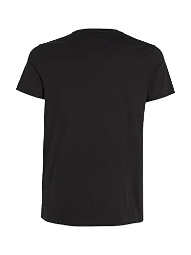 Detalle de Tommy Hilfiger Core Stretch Slim Fit Herren-T-Shirt, Schwarz, Baumwollstretch, Größe M