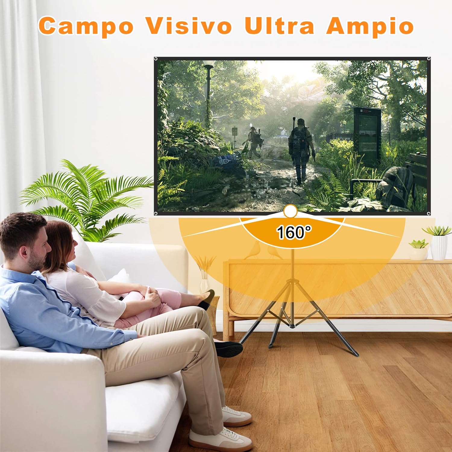 Detalle de VISULAPEX schermo per proiettore 80" 16:9 con supporto da treppiede