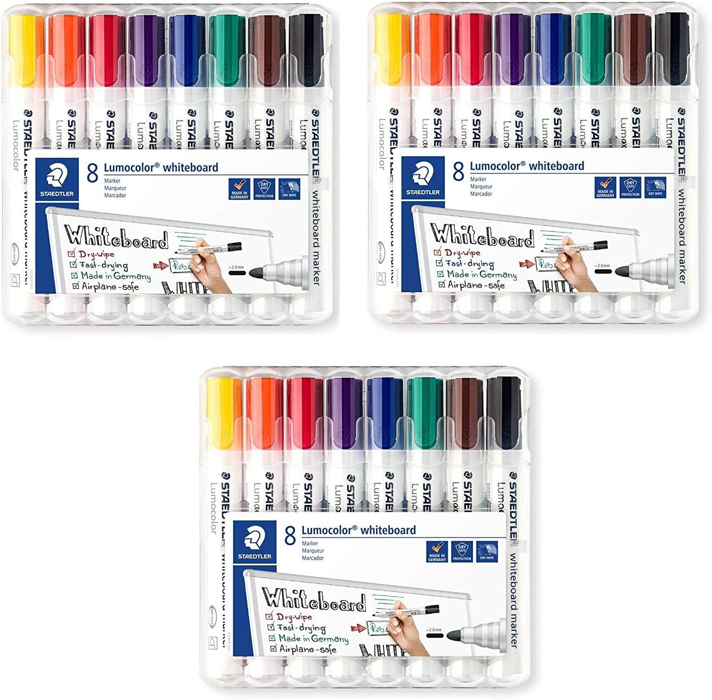 Thumbnail 5 de STAEDTLER Lumocolor Whiteboard-Marker 351 WP8 (8 Farben) mit Rundspitze, trocken & rückstandsfrei
