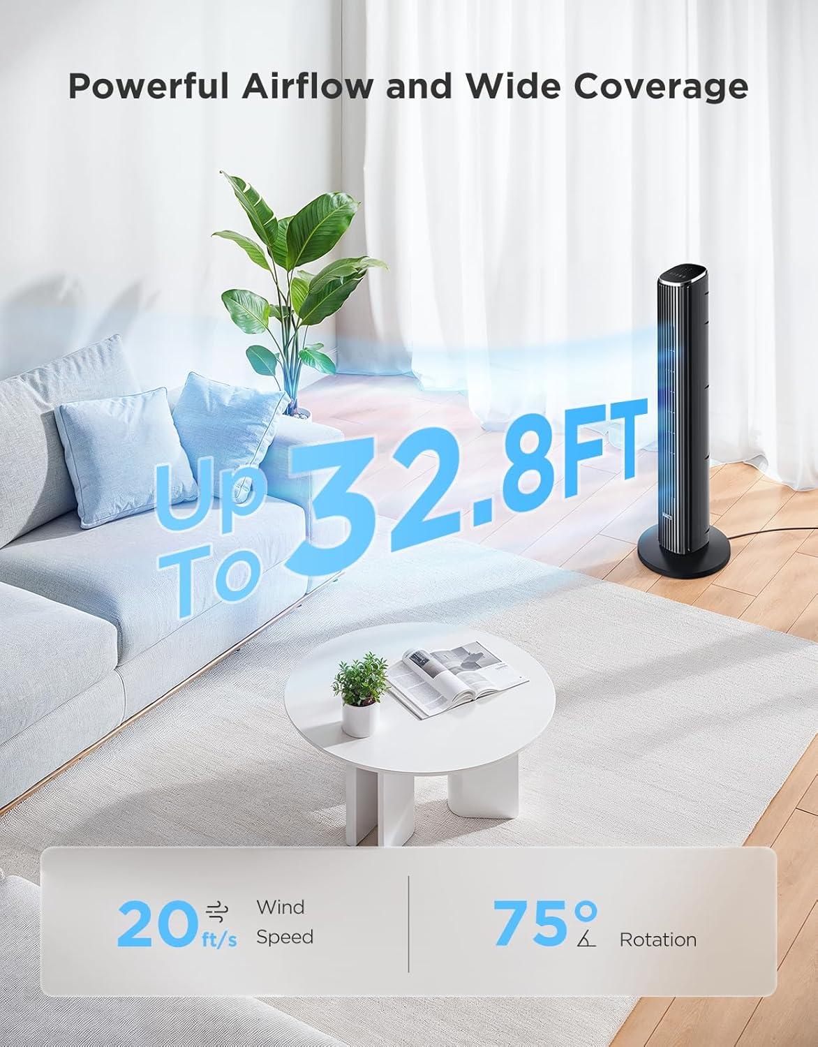 Thumbnail 2 de GoveeLife 36-inch Smart Tower Fan with App & Voice Control