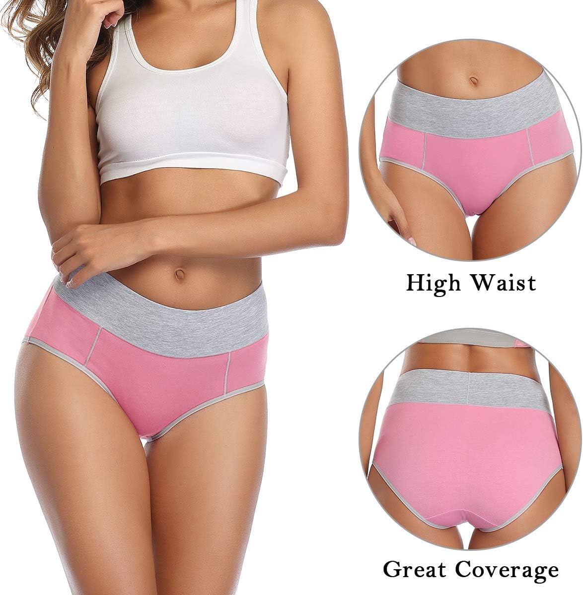 Thumbnail 2 de wirarpa Damen-Unterhosen Baumwolle Taillenslip High Waist — 5er Pack, komfortabler Passformkomfort