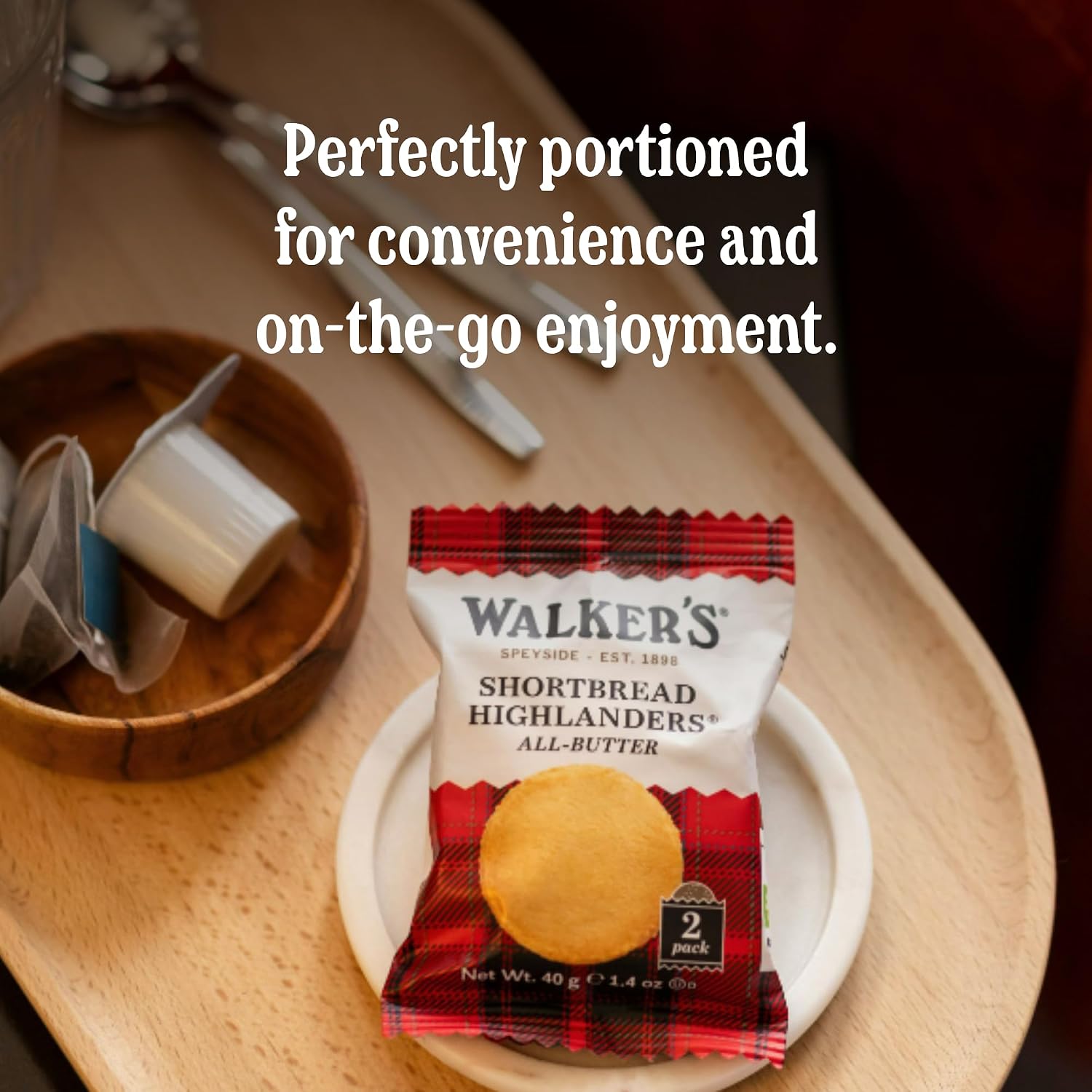 Detalle de Walker's Shortbread 1177D Highlanders Pure Butter Cookies, 1.4 oz Snack Packs