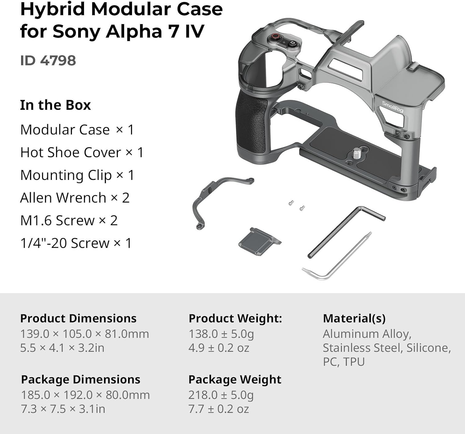 Thumbnail 6 de SMALLRIG A7 IV Hybrid Case für Sony A7 IV