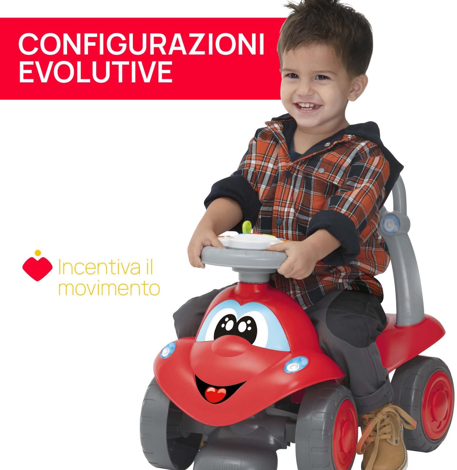 Thumbnail 4 de Chicco Billy Walk&Ride Eco+ 2-in-1: girello e cavalcabile evolutivo in plastica riciclata (Rosso)