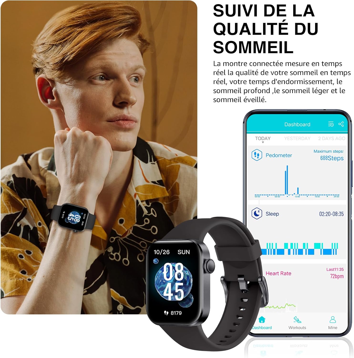 Thumbnail 2 de Montre Connectée P2 – 1,85'' TFT, 140+ modes sportifs, IP68, Bluetooth 5.3