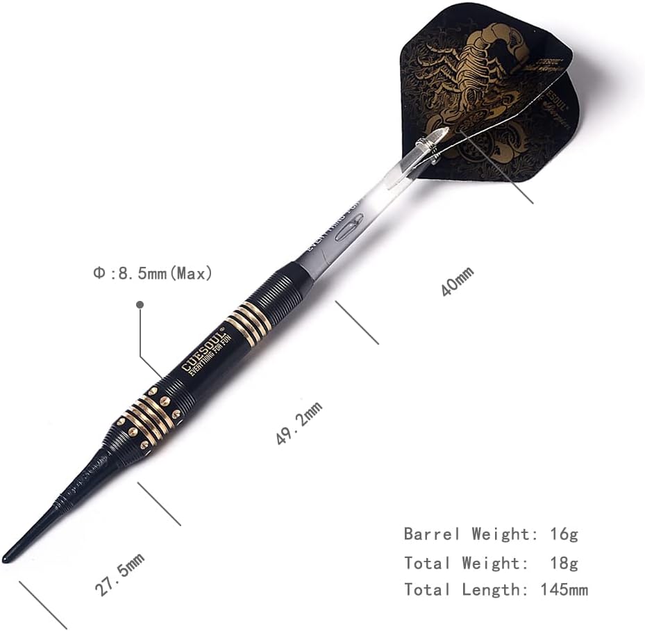 Detalle 2 de CUESOUL Fléchettes de Luxe à pointe douce (16 g) avec étui