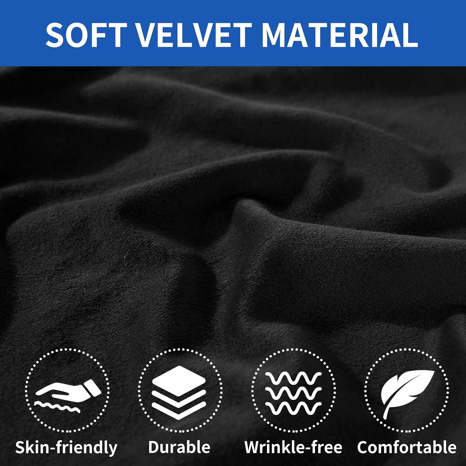 Detalle 2 de Ystyle Copriseduta Divano Elasticizzato in velluto (1 posto) – copricuscini nero
