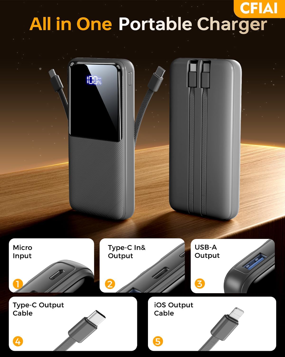 Thumbnail 1 de CFIAI PB-08 Power Bank 15000mAh