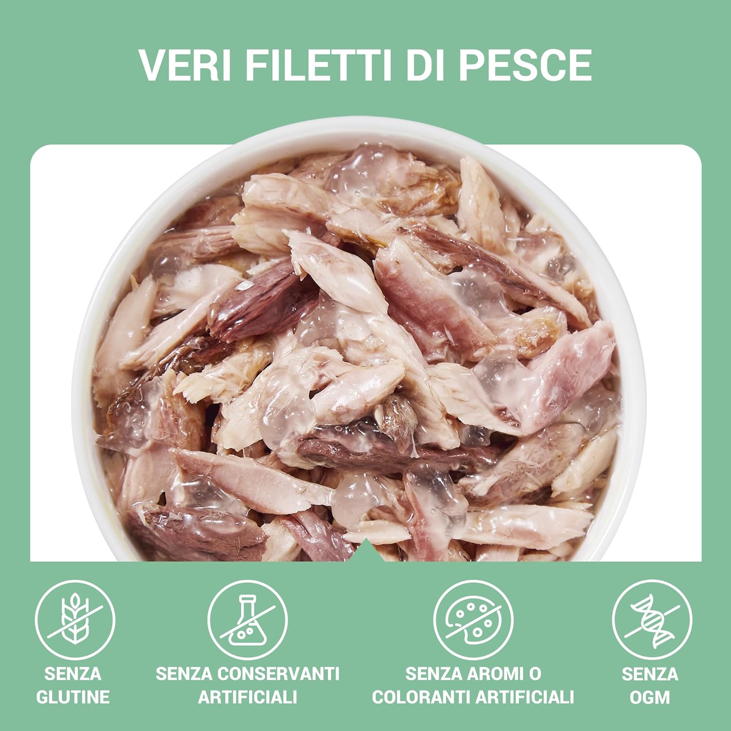 Detalle de Schesir Filetti di Tonno in Gelatina – Cibo Umido Complementare per Gatti, Ricetta Originale, 12 lattine da 70 g