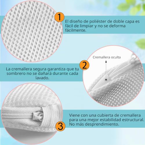 Detalle de Coopache Jaula para Lavar Gorras: soporte y funda para lavado de sombreros