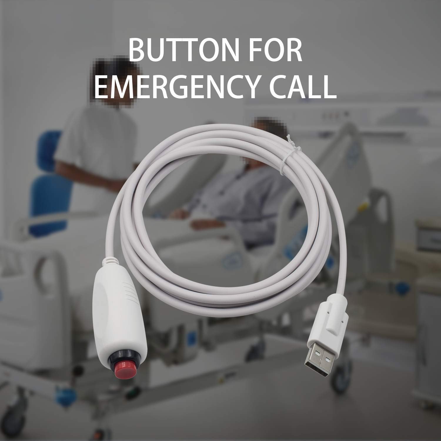 Thumbnail 4 de Maxhood Nurse Call Cord with Push Button, USB 2.0 3m (9.8ft) Emergency Call Cord