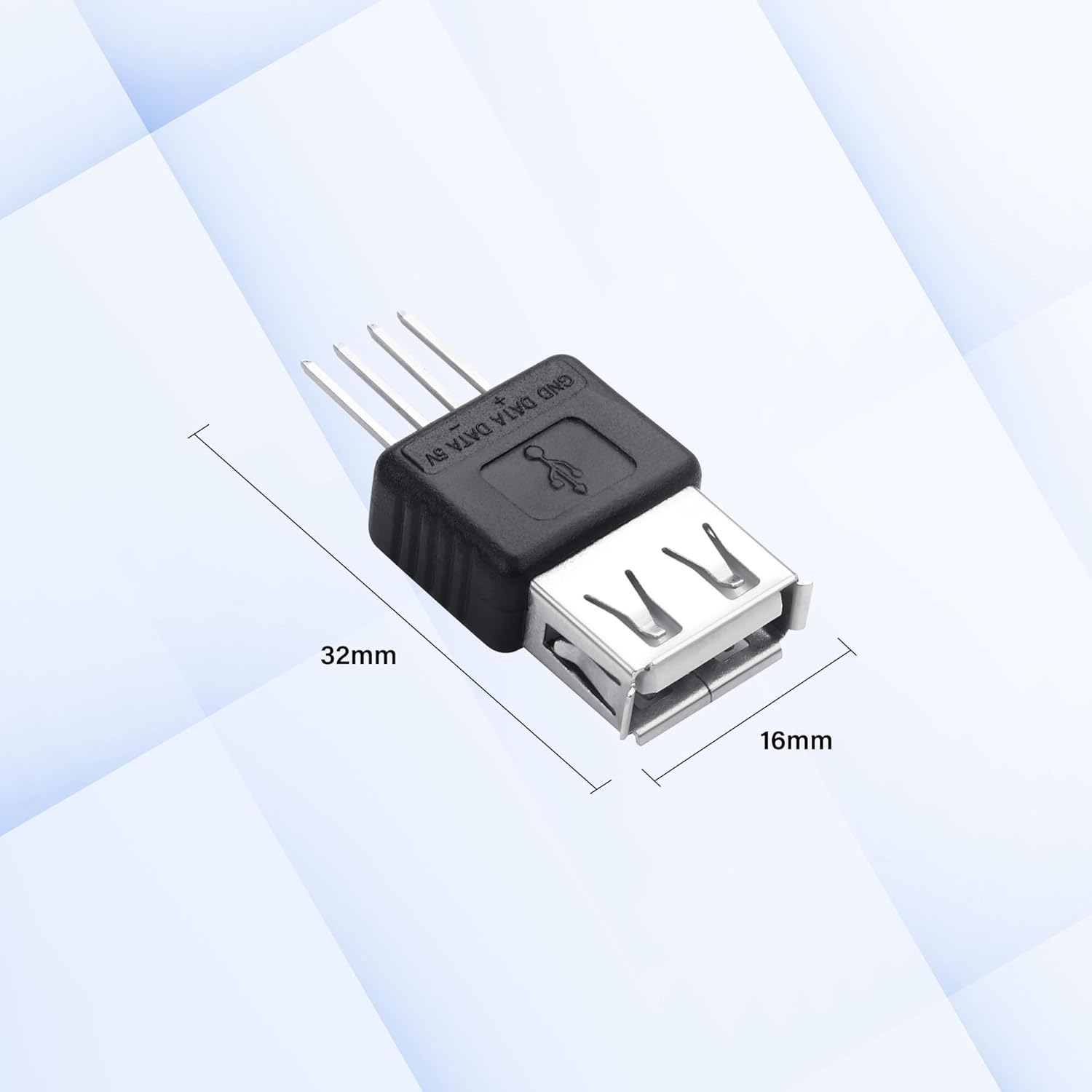 Thumbnail 3 de SinLoon USB A to 4-Pin Replacement Connector (USB-F-S) – Silver-Plated Contacts, 5V DIY Repair Kit