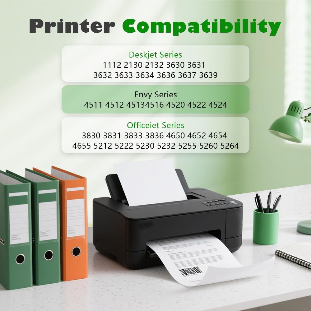 Detalle 2 de JYZBRW 63XL Black Ink Cartridge, Compatible Replacement for HP 63 Printers