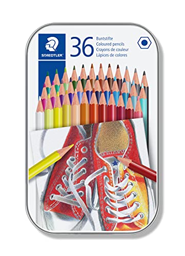 Detalle de STAEDTLER 175 Matite colorate – 36 colori, astuccio metallo