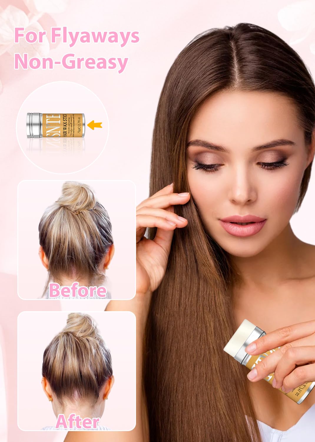 Thumbnail 1 de Samnyte Hair Wax Stick Styling Kit with Slick-Back Brush, Edge Brush and Comb