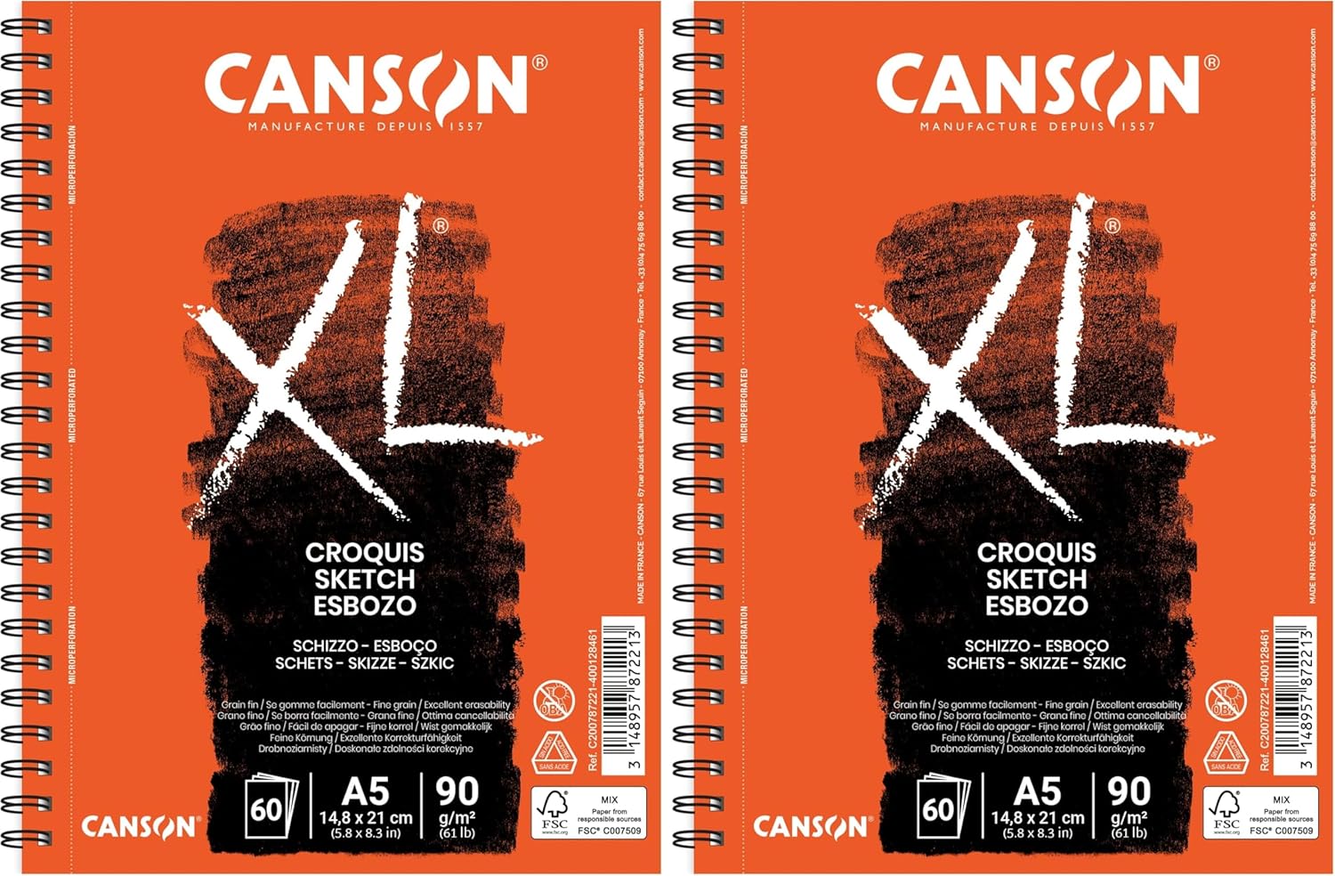 Thumbnail 4 de Album spiralé grand côté CANSON XL Croquis A4 ivoire – 120 feuilles pour le dessin au crayon