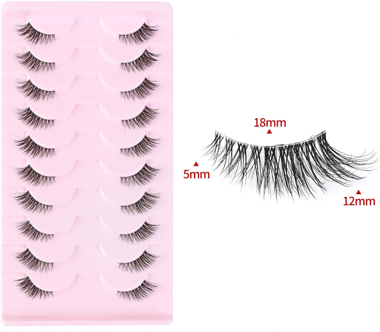 Detalle 2 de YPYMOD 10 Paia Mezze Ciglia Finte Cat Eye Riutilizzabili